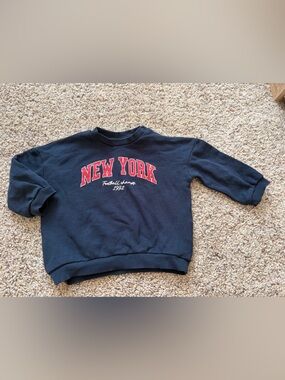 H&M Navy Sweatshirt with Red NEW YORK Graphic